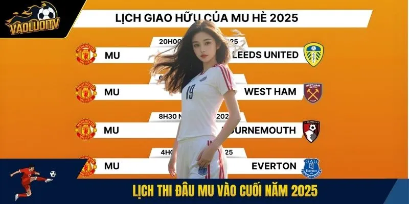 Lịch thi đấu MU vào cuối năm 2025